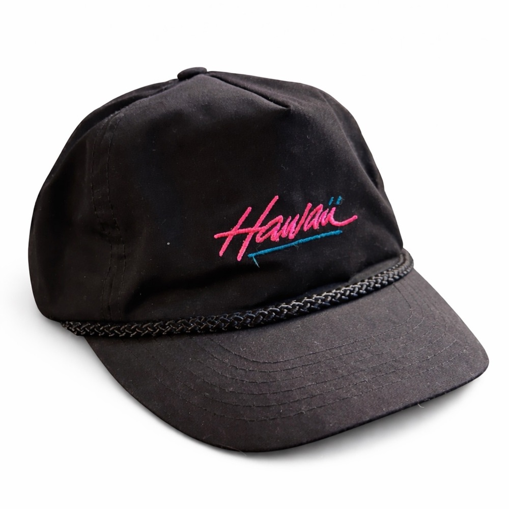 Vintage Hawaii Rope Trucker Hat Hawaiian Headwear Snapback 80s 90s